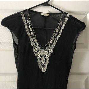 Size Small Vintage Goth Floor Length Black Dress